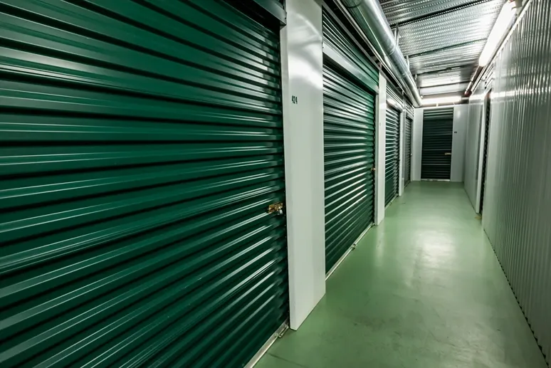 Interior of a storage unit inside of a storage facility