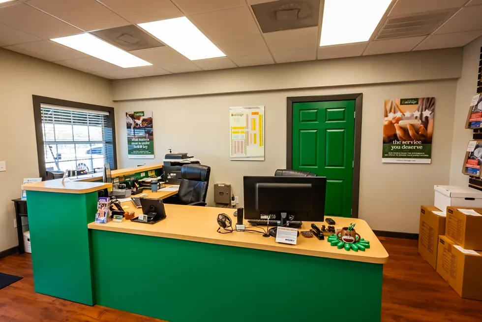 front desk of storage facility office