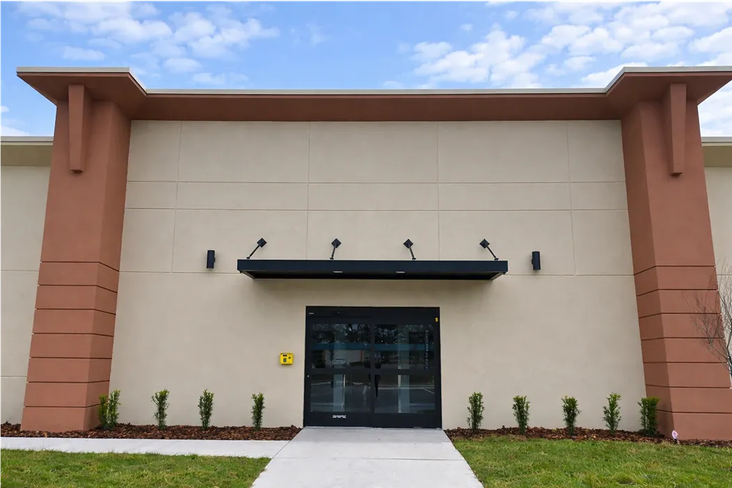 exterior side of storage facility