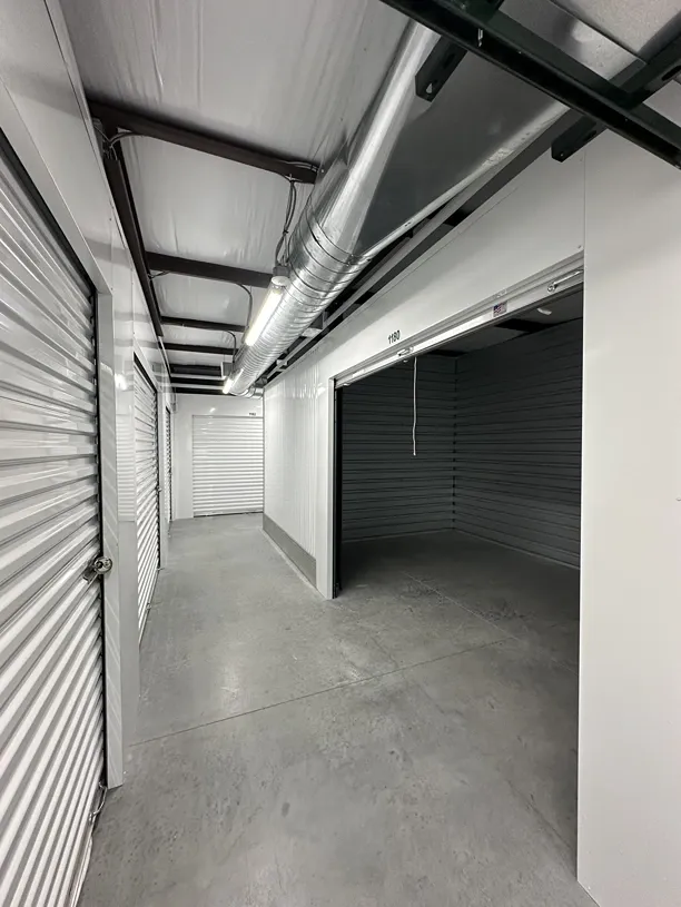 Interior of a storage unit inside of a storage facility