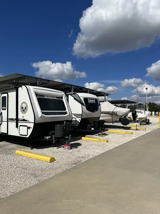 Flexible storage solutions for vehicles and RVs in a protected lot. Riverview Century Storage.