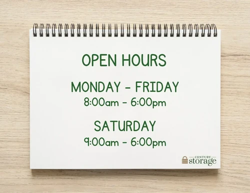 Notepad with business hours